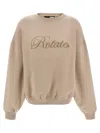 Rotate Birger Christensen 'ribbed Crewneck Sweatshirt Long Sleeves' In Beige