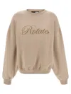 Rotate Birger Christensen 'ribbed Crewneck Sweatshirt Long Sleeves' In Beige