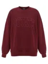Rotate Birger Christensen Embroidered-logo Sweatshirt In Burgundy