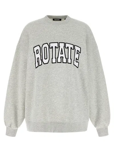Rotate Birger Christensen Grey Heavy Sweat Sweatshirt In Gray