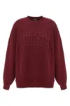 Rotate Birger Christensen Embroidered-logo Sweatshirt In Burgundy