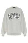 Rotate Birger Christensen Oversized Cotton Crew Neck Sweatshirt In Gray