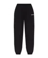 Rotate Birger Christensen + Net Sustain Mimi Embroidered Organic Cotton-jersey Tapered Track Pants In Black