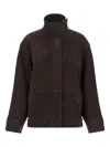 Rotate Birger Christensen High-neck Oversized Jacket In Brown