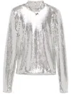 Rotate Birger Christensen High-collar Sequinned Top