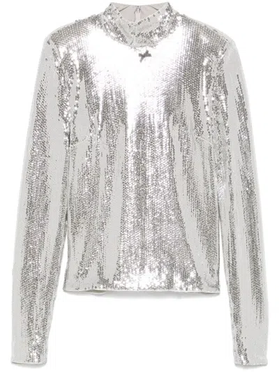 ROTATE BIRGER CHRISTENSEN HIGH-NECK SEQUIN TOP