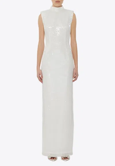 Rotate Birger Christensen Bridal Kasia Sequined Maxi Dress In Ivory