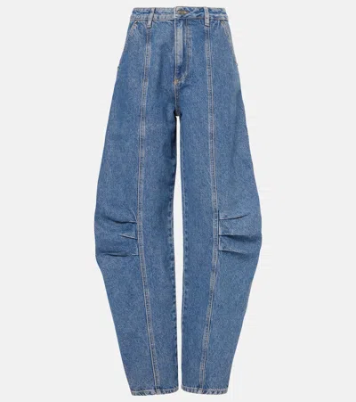 Rotate Birger Christensen High-rise Wide-leg Jeans In Blue