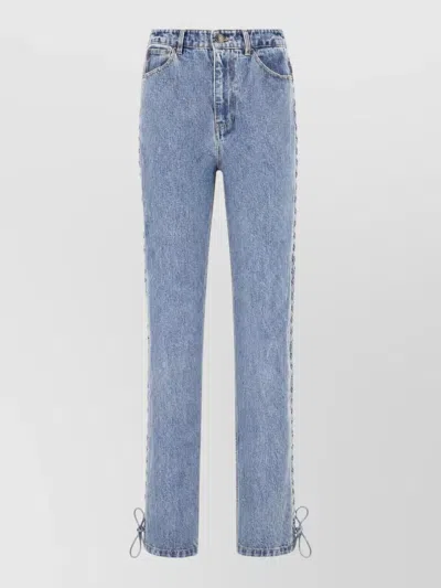 Rotate Birger Christensen High Waist Ankle Length Denim Pants In Blue