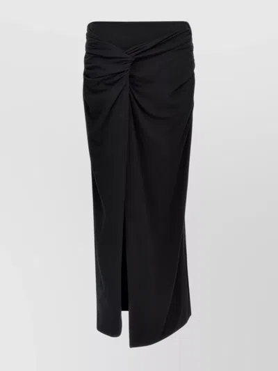 Rotate Birger Christensen Rotate Fitted Twisted Skirt In Black