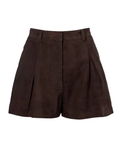 Rotate Birger Christensen High Waist Shorts In Brown