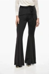 Rotate Birger Christensen High-waisted Flared Pants With Corset Effect Detail In Black