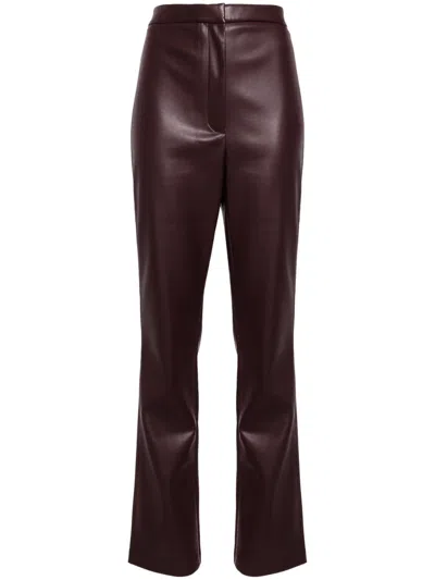 Rotate Birger Christensen High-waisted Slim Trousers In Merlot