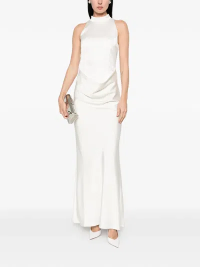 Rotate Birger Christensen High-neck Maxi Dress In White