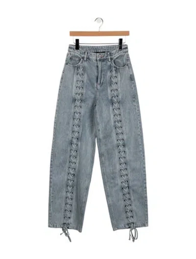 Pre-owned Rotate Birger Christensen High-rise Straight Leg Jeans In Blue