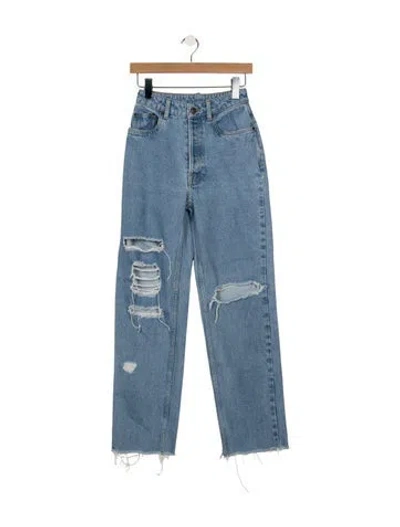 Pre-owned Rotate Birger Christensen High-rise Straight Leg Jeans In Blue