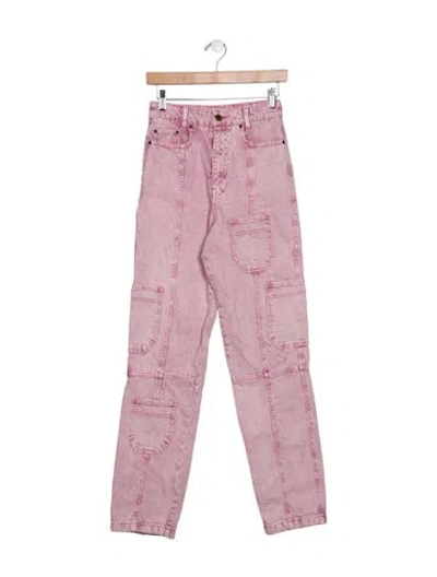 Pre-owned Rotate Birger Christensen High-rise Straight Leg Jeans In Purple