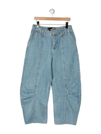 Pre-owned Rotate Birger Christensen High-rise Wide Leg Jeans In Blue/green