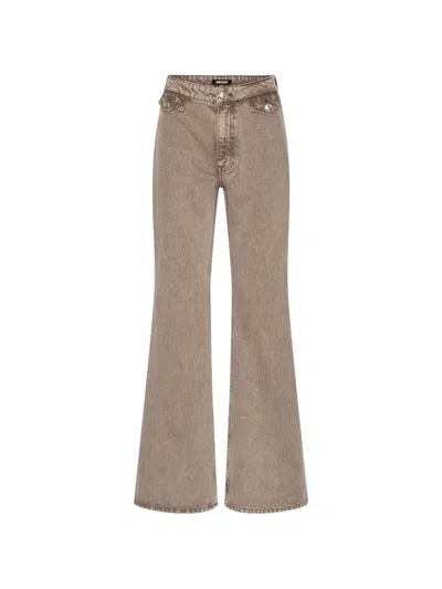 Rotate Birger Christensen High-waisted Flared Jeans In Brown