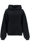Rotate Birger Christensen Heavy Cotton Sweatshirt With Hood And Pouch Pocket In Black