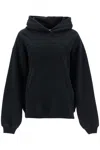 Rotate Birger Christensen Heavy Cotton Sweatshirt With Hood And Pouch Pocket In Black