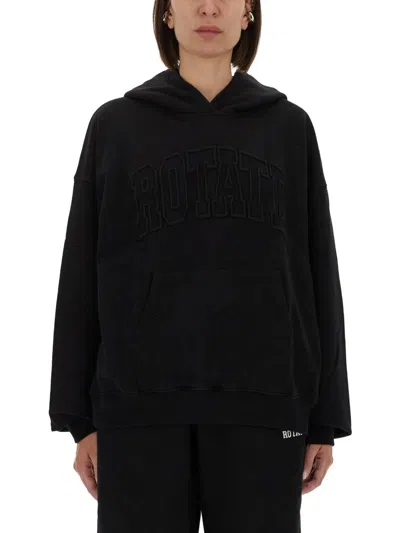 Rotate Birger Christensen Hooded Sweatshirt With Logo In Black