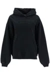 Rotate Birger Christensen Heavy Cotton Sweatshirt With Hood And Pouch Pocket In Black