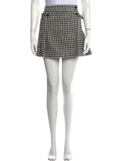 Pre-owned Rotate Birger Christensen Houndstooth Print Mini Skirt In Multi
