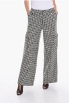 ROTATE BIRGER CHRISTENSEN HOUNDSTOOTH SPARKLY WOOL BLEND trousers