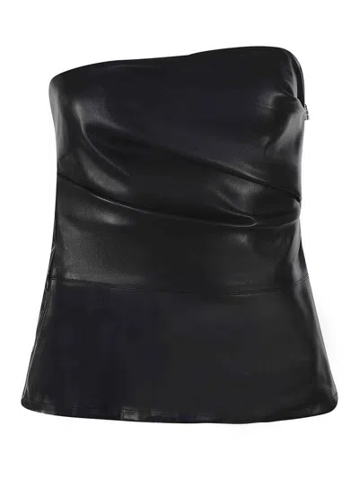 Rotate Birger Christensen In Eco-leather Rotate Tops In Black