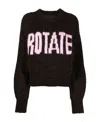 Rotate Birger Christensen Shandy Firm Wool Blend Knit Sweater In Black