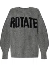 Rotate Birger Christensen Chunky Knit Crew Neck Sweater In Grau