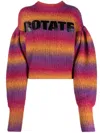 Rotate Birger Christensen Rotate Bold Logo Inlay Crewneck Sweater In Pink