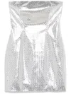 Rotate Birger Christensen Interwoven-design Mini Dress In Silver