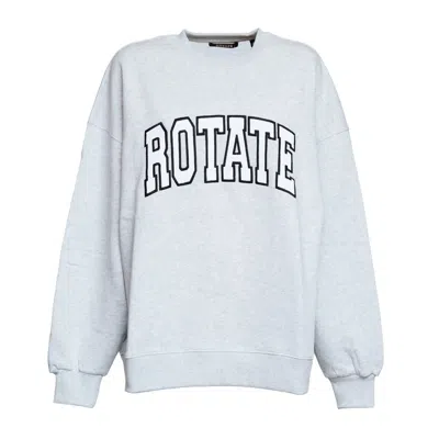 Rotate Birger Christensen Iris Heavy Crewneck Sweatshirt In Gray