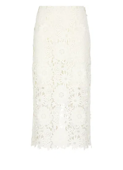 Rotate Birger Christensen Ivory Lace Skirt
