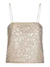 Rotate Birger Christensen Embellished Mini Top In Beige