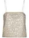Rotate Birger Christensen Embellished Mini Top In Neutrals
