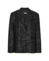 Rotate Birger Christensen Rotate Oversized Sequin-studded Blazer In Black