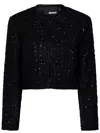 Rotate Birger Christensen Chic Boucle Loop Crop Jacket In Black