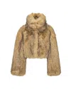 Rotate Birger Christensen Giacca Corta In Pelliccia Sintetica Beige In Brown