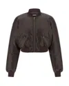 Rotate Birger Christensen Bomber Intrecciato Chicory Coffee In Brown