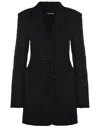 Rotate Birger Christensen Rotate Buttoned Longline Coat In Black