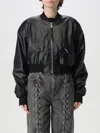 Rotate Birger Christensen Rotate Cropped Braided Bomber Jacket In Black