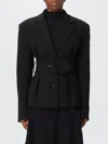 Rotate Birger Christensen Black Single-breasted Jacket With Belt In Black