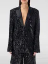 Rotate Birger Christensen Rotate Oversized Sequin-studded Blazer In 黑色