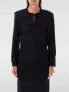 Rotate Birger Christensen Rotate Cropped Sequin Bouclé Jacket With Trimming And Collarless Design In Schwarz