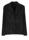 Rotate Birger Christensen Blazer Oversize Con Paillettes In Black