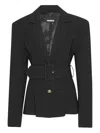 Rotate Birger Christensen Belted-waist Blazer In Black