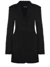 Rotate Birger Christensen Rotate Buttoned Longline Coat In Black